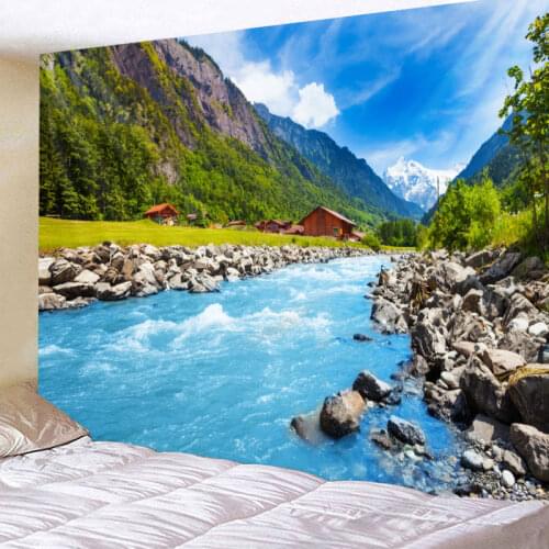 Exquisite Landscape Painting Tapestries Wall For Home Deco Living Room Bedroom Large Size