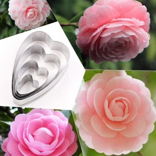Camellia Petals Stainless Stell Cookie Cutter Pastry & Biscuit Baking Cutter Cake Decoration Tools Cupcake Mold Fondant Tools