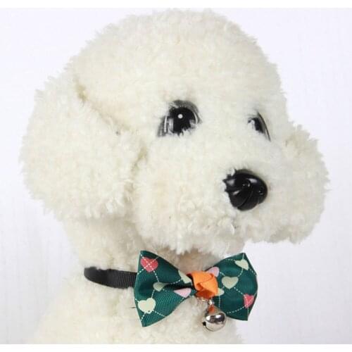 Miflame Small Dog Collar With Bell Lovely Dog Bowtie For Pet Accessories Pomeranian Chihuahua Collar Cute Dog Necktie Pet Bowtie