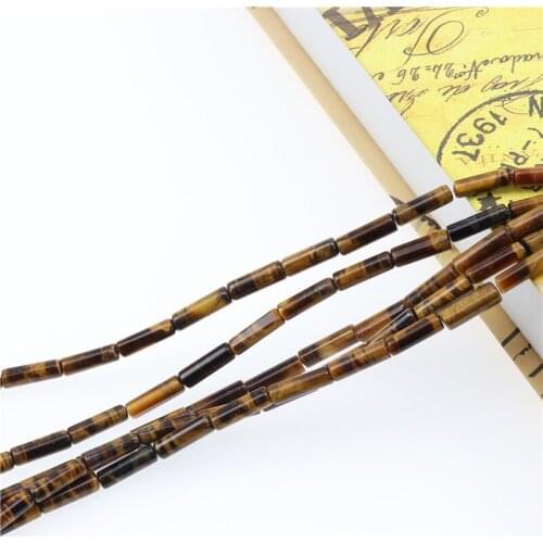 13X4mm Natural Yellow Tiger Eye 16 inch Full Strand bar Tube Column Cylinder Beads Bracelet Necklace Material Supply