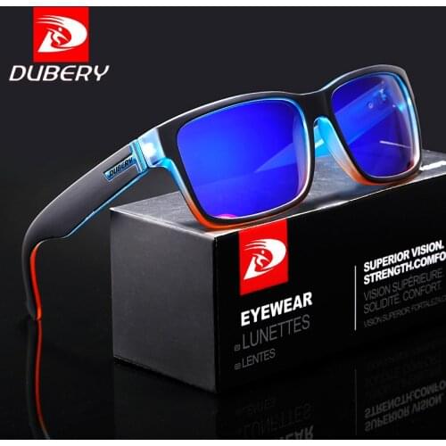 DUBERY Men Sunglasses Fashion Square Polarized Sun Glasses Women Hot Sale Outdoor Shades Driving Sunglass gafas de sol With Box