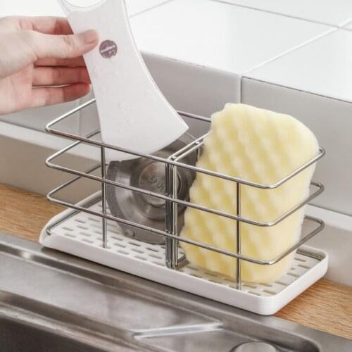 Kitchen Stainless Steel Sink Drain Rack Sponge Storage Faucet Holder Soap Drainer Shelf Basket Organizer Bathroom Accessories