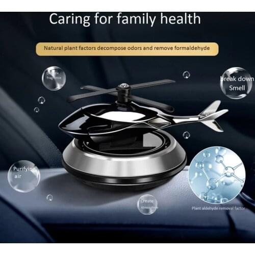 Solar powered rotating helicopter aromacure furnishing air freshener fresh aroma perfume car interior car flavoring decoration