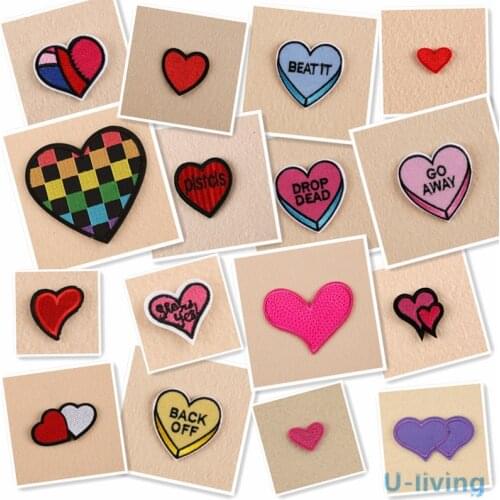 1pcs Love Patches for Clothing Iron on Embroidered patch Sew Applique Cute Patch Fabric Badge Garment DIY Apparel Accessories