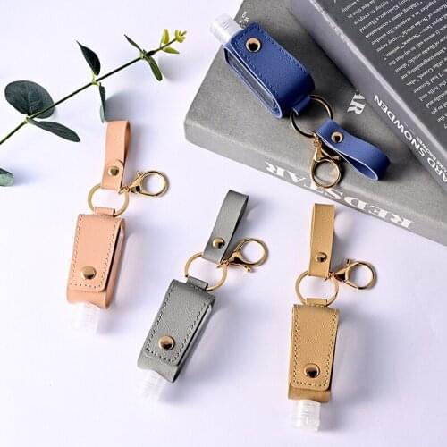 1 Pcsmini Leather Case Hand Sanitizer Key Chain Multi-color Carrying Case Reusable Storage Bottle With Key Chain Skin Care Tool