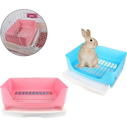 1PC Pet Rabbit Portable Drawer Toilet Litter Tray Pad Holder Training Mesh Box Case Pets Set Accessories