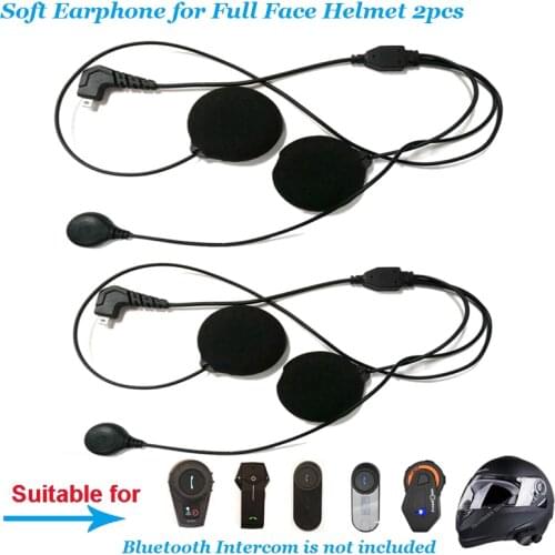 2pcs Motorcycle Intercom Accessories Soft Earphone Earpiece Mic for FDC-01VB T-COM-SC/VB COLO TCOM-02 Full Face Helmet