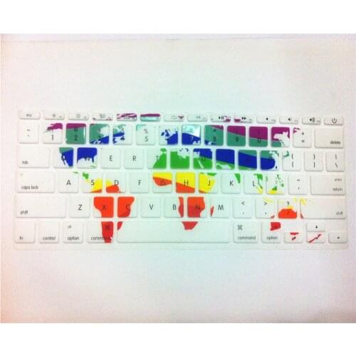 2015 New world map US TPU Soft Silicone Keyboard Protector World Maps Skin Cover Film For Apple Macbook Air 11'' MEAFO