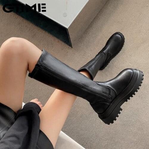 2020 Fashion Women Boots Winter Heels Quality Long Comfort High Boot Zipper Knee-high#SJPAE-697