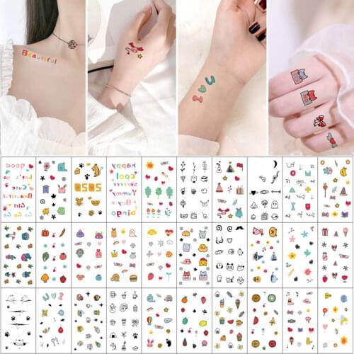 30pcs/Set Tattoo Sticker Waterproof Temporary Fake Tattoo for Kids Men Women Flower Animal Roses Design Fashion Body Art Sticker