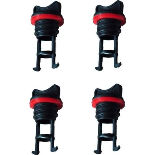 4 Pcs Boat Marine 1" Replacement Black Nylon Drain Plug & Gasket For Drain Plug