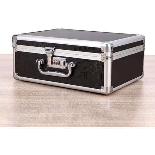 Aluminum Tool Holder Box Case Flight Briefcase with Passwords / Key Locked, Equipment Cosmetic Makeup Manicure Storage Case