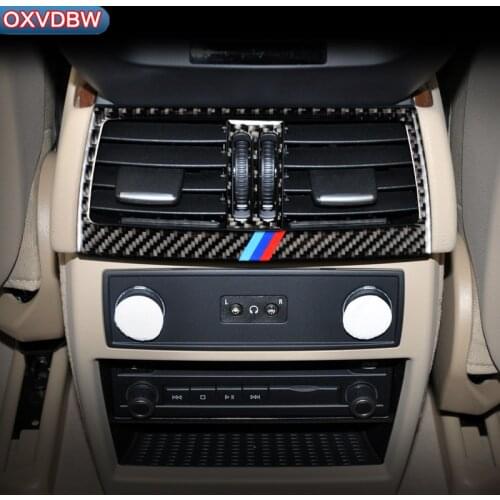 Car Accessories Carbon Fiber Car Rear Air Conditioning Outlet Frame Decor Back for bmw e70 e71 X5/6 AC Vents Trim Refit Stickers