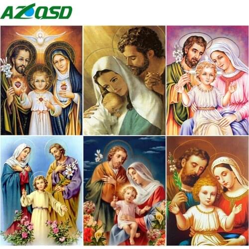 AZQSD 5D DIY Diamond Embroidery Jesus Mosaic Home Decoration Diamond Painting Religions Handmade Gift Picture Of Rhinestones
