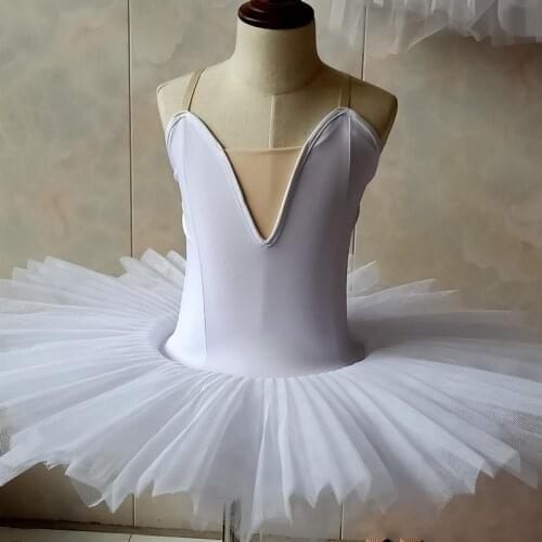 White Professional Ballet Tutus For Girls Child Swan Lake Ballet Dress Dance Clothes Pancake Ballerina Figure Skating Dress
