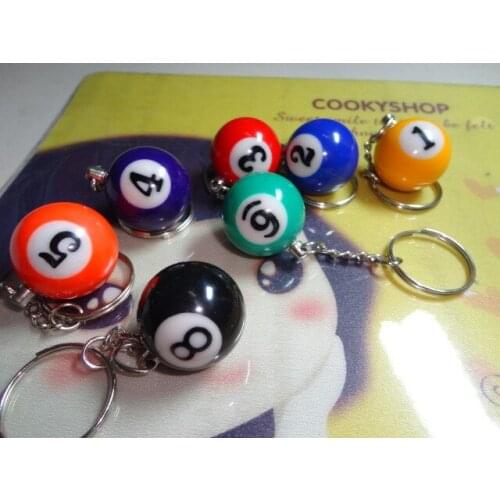 Free shipping 160pcs Pool Billiard snooker table ball keychain keyring party Favor Gifts lin4554