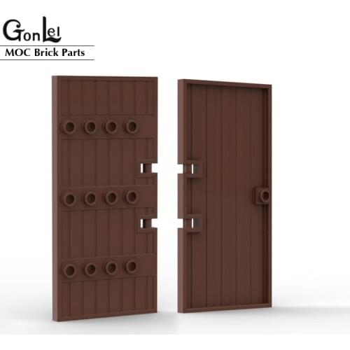 2Pcs/lot Windows and Doors Parts Door 1x5x8.5 Stockade MOC Building Blocks Assemable Bricks for City House Model DIY Toys Gifts