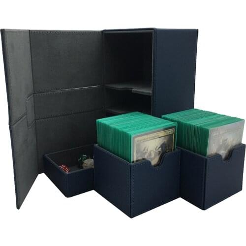 Large Size Mtg Pokemon Yugioh Deck Box Card Case Binder Board Game Holder: Blue Color 200