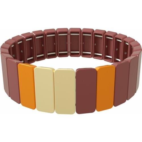 Metal Bead Colored Bracelets Enamel Tila Tile Bracelet Summer Candy Ladies Girl Bracelet Stretch Bangles Best Friend Bracelet