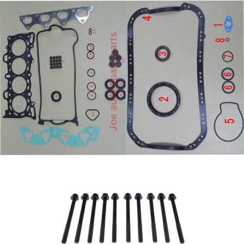 D14Z1 D14Z2 D15Z3 D15Z6 D15Z8 D16W1 D16Y2 D16Y5 D16Y6 D16Y7 Full gasket kit cylinder head bolt for Honda CIVIC CRX Mk HR-V