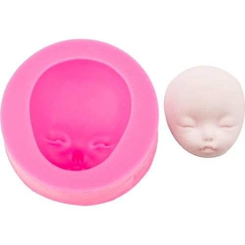 Baby woman girl face Cutting Dies 3D Craft Relief Chocolate Silicone Mold Fondant Cake Decorating Kitchen DIY Tools FT-0957