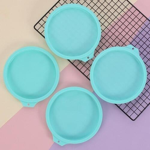 4Pcs 6 Inch Silicone Layered Cake Molds Round Cake Baking Pan Rainbow Cake Fondant Decoration Tools Pie Pancake Pizza Mold