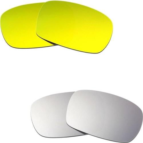 Hkuco For Crankcase Sunglasses Polarized Replacement Lenses 2 Pairs - Gold&Silver