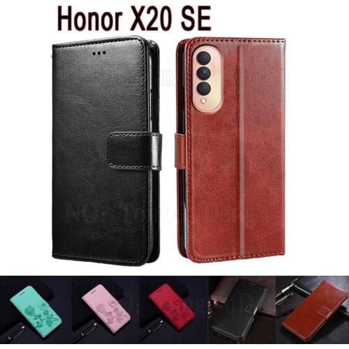 Classic Leather Phone Case For Honor X20 SE Cover CHL-AN00 Flip Wallet Stand Etui Book On HonorX20 SE Magnetic Card Hoesje Bag