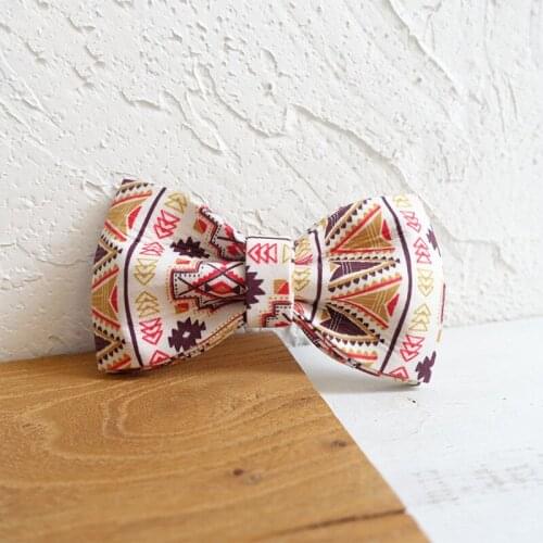 Brown Ethnic Dog Bowtie Pets Collar Accessory Puppy Cat Pet Supplies Grooming Tools Dogs Dismountable Ornamental Bow Ties