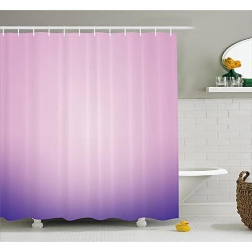 Lavender Shower Curtain Pink and Purple Ombre Print Modern Pastel Color Gradient Digital Artwork Bath Curtain For Bathroom