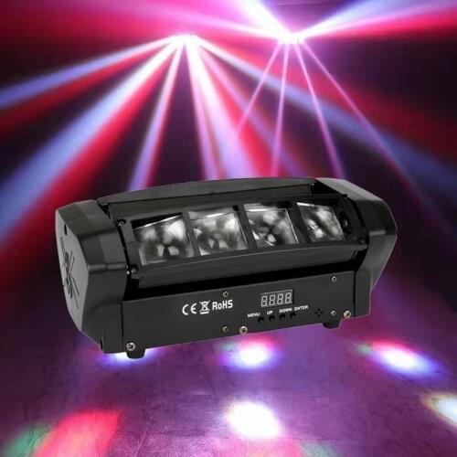 Mini LED Beam 8x6W RGBW Spider Beam Moving Head Lighting DMX Profession Stage Effect Equipment Dj Light Disco Nightclub Party