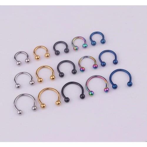 Fashion Stainless Steel Horseshoe Fake Nose Ring C Clip BCR Septum Lip Piercing Falso Nose Rings Hoop for Women Men