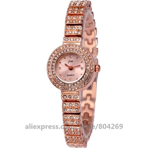 Charm Big Rhinestone Watches Wholesale Fashion Style Casual Women Watch Rose Gold Rhinestone Bracelet Watch JW3459