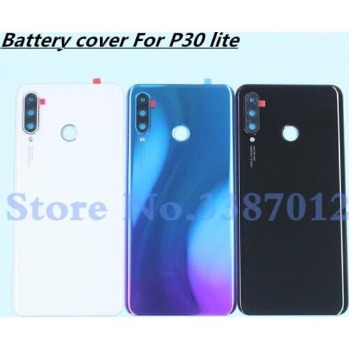 48MP Original Glass Rear Housing Cover For Huawei P30 lite Back Door Replacement Hard Battery Case Nova 4e + Adhesive Sticker
