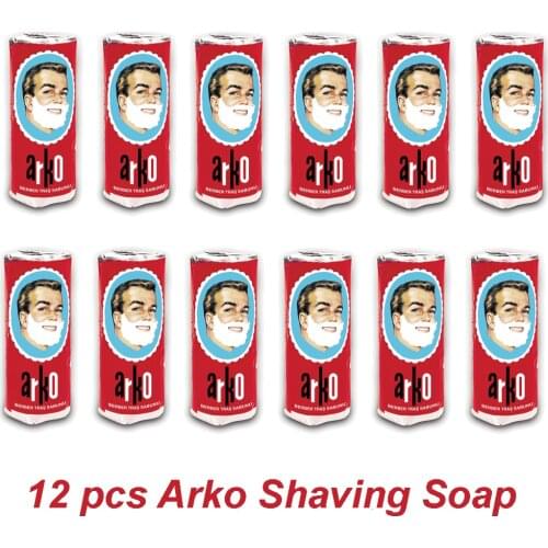 Arko Shaving Barber Soap Lather Foam Perfumed Fragrance 75 g x 12 Pcs Economic Package Male Care Superior Performance