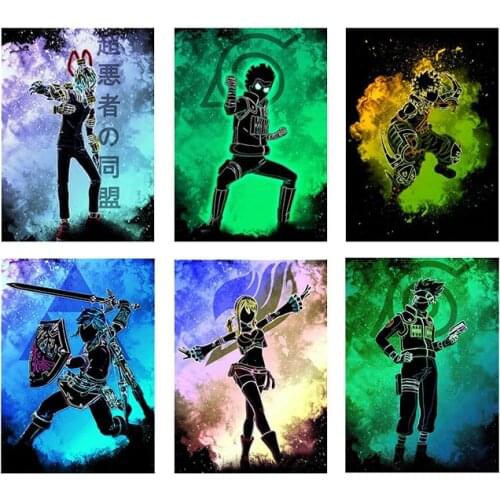 Japanese Anime Naruto Poster Watercolor Canvas Painting Mural Childrens Room Bedroom Home Wall Art Decoration