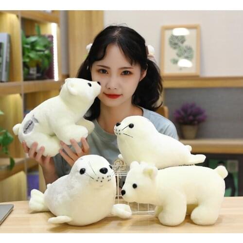 24cm Polar Bear Plush Toy Soft Cartoon Animal Cute Teddy Bear Stuffed Doll Seal Sea Lion Pillow Kids Christmas Gift High Quality