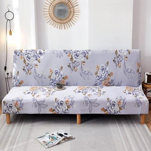 Geometric Printing Folding Sofa Bed Cover Non-armrest Elastic Sofa Cover Anti-skid Universal Stretch All-inclusive Couch Cover