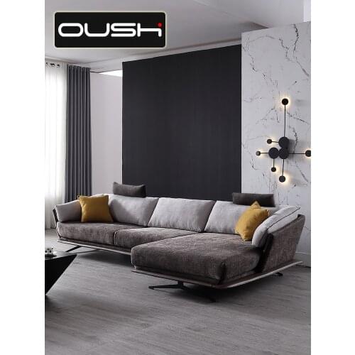 Simple modern fabric Nordic living room technology cloth net red corner small family sofa