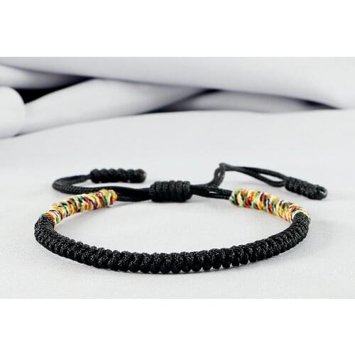 Adjustable Weave Bracelet Tibetan Buddhist Charm Love Lucky Tibetan Handmade Knots Bangles Vintage Rope Bracelets For Women Men