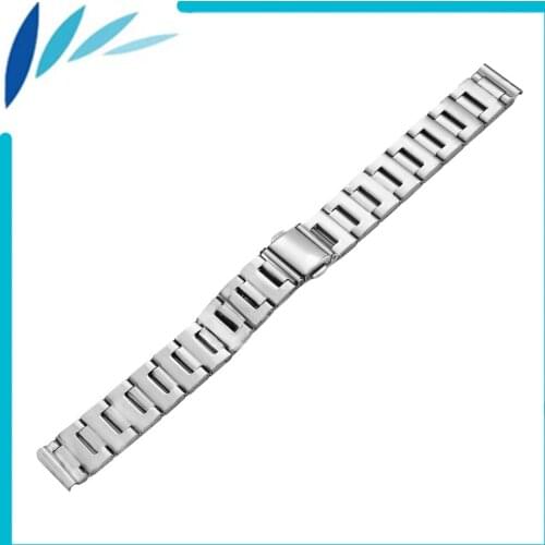 Stainless Steel Watch Band 14mm Universal Watchband Strap Loop Belt Bracelet Silver Women + Tool + Spring Bar