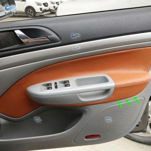 RHD For Skoda Octavia 2007 2008 2009 2010 2011 2012 2013 2014 4pcs Microfiber Leather Car Door Handle Armrest Panel Cover Trim