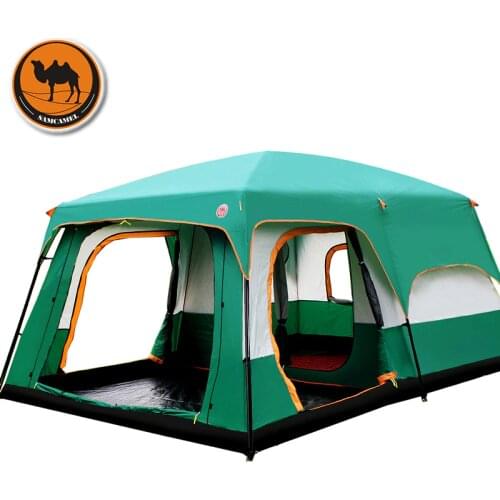 Samcamel 8-12 Person One Hall Two Bedroom Double Layer Waterproof Camping Tent Large Gazebo Carpas De Camping