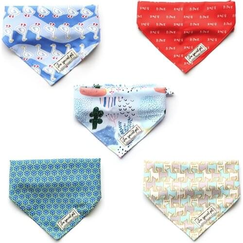 Dog Bandanas Large Pet Scarf Pet Bandana For Dog Cotton Bow Ties Collar Cat Dog Scarf Puppy Dog Pomeranian Grooming Accessories