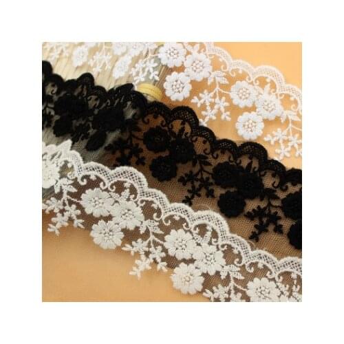 Special Lace Accessories Width 8.5 cm Diy Handmade Clothing Home Sofa Decoration Mesh Embroidery Black white cloth