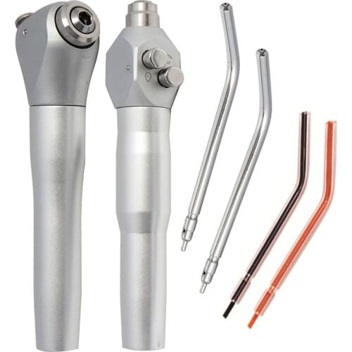 Dental Syringe Triple Air Water Syringe with Two Nozzles Tips 3 Way Straight Syringe Tube for Dental Unit Chair