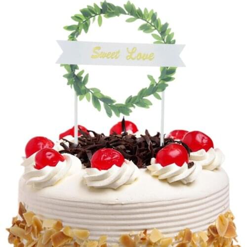 Cake Topper Decoration Flags Sweet Love Kids Birthday Flower Cake Toppers Wedding Valentines Day Party Baby Shower Baking DIY