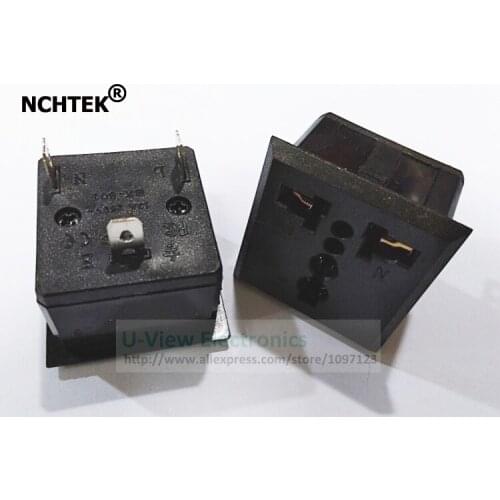 NCHTEK 13A/250V Universal 3PIN Chassis Female UK AU US Inline Socket Plug Power Connector Adapter/Free DHL Shipping/200PCS