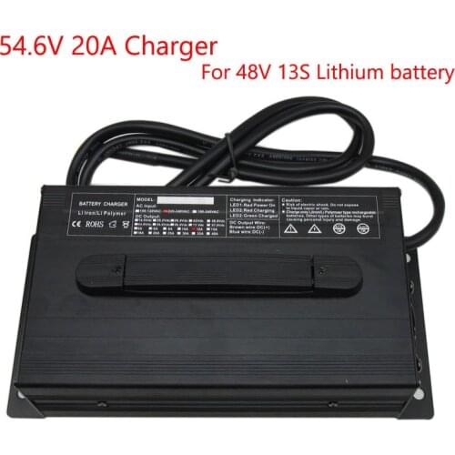 1200W 48V 20A Lithium Battery Charger 54.6V 20A 18A Charger Used for 48 Volt 13S Li ion battery pack DHL Free shipping