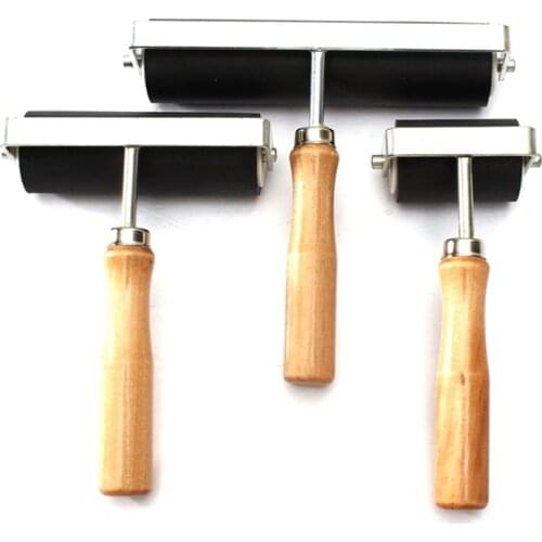 1Set 3 Sizes 5/10/15cm Hard Rubber Roller Printing Ink Lino Artists Art Craft To N58C